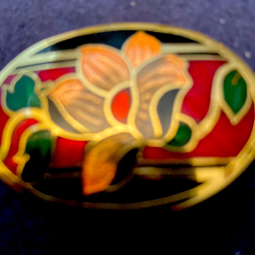 Beautiful Enamel Gold Tone pin